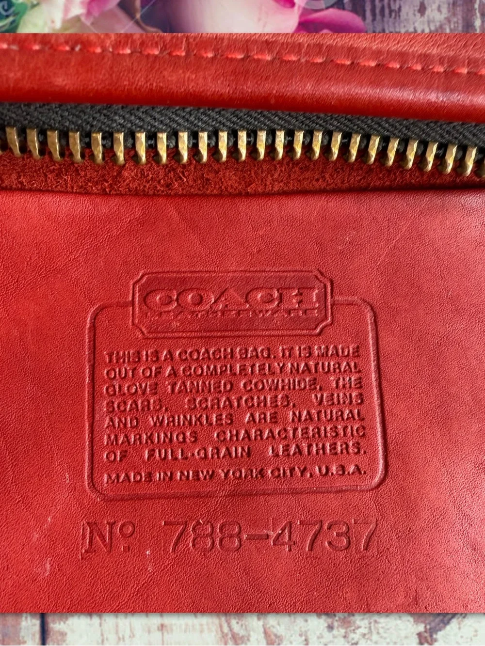 VINTAGE COACH NEW YORK CITY BASIC BAG in RED 9455 - Picture 14 of 16